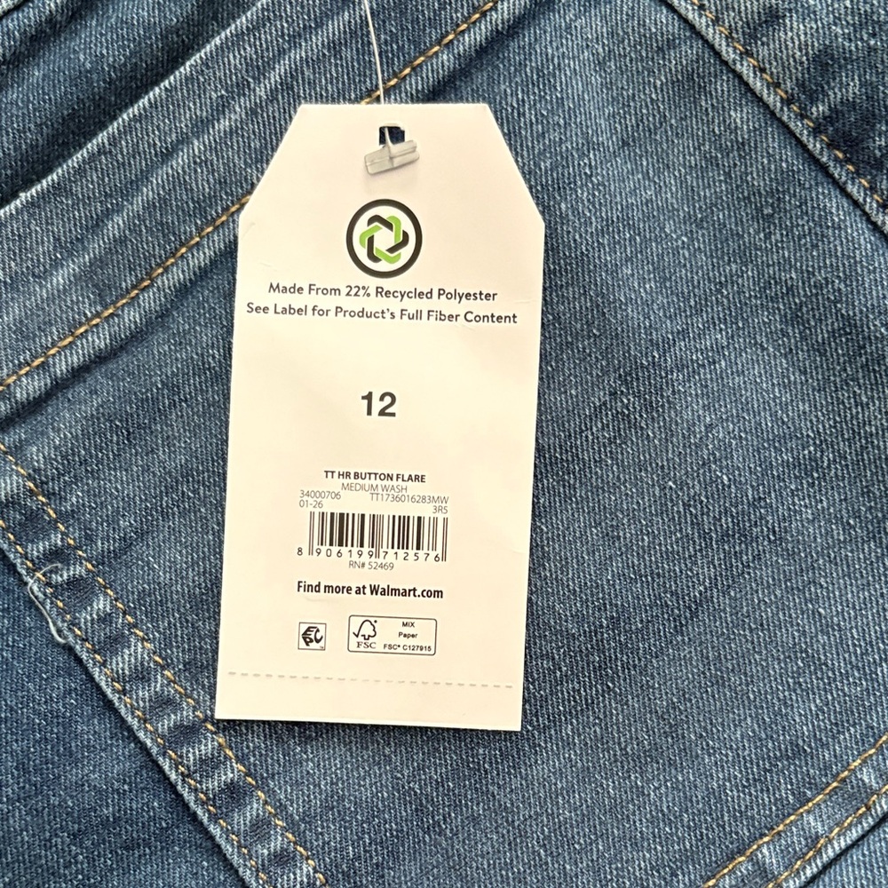 Time and Tru Medium Blue High-Rise Button-Fly Women’s Jeans - Picture 2 of 3